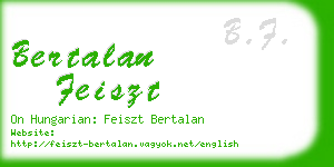 bertalan feiszt business card